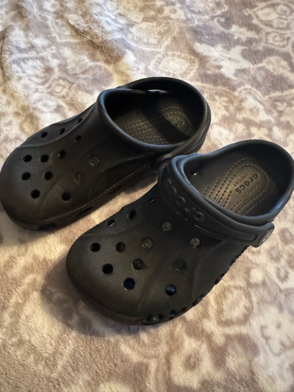 CROCS Kids Black Classic Clog with Heel Strap